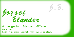 jozsef blander business card